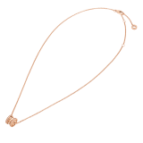 B.zero1 necklace with 18 kt rose gold chain and 18 kt rose gold pendant set with pavé diamonds on the edges. 362344 image 2