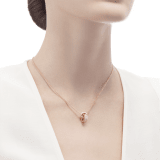 BVLGARI BVLGARI necklace with 18 kt rose gold chain and 18 kt rose gold pendant set with five diamonds. 354028 image 4