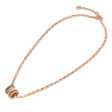 B.zero1 Rock 18 kt rose gold pendant necklace with studded spiral and black ceramic inserts on the edges 358224 image 2