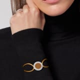 Браслет Bvlgari Bvlgari, ткань желтого цвета оттенка янтарного шафрана, знаменитый декор из серебра 925 пробы, эмаль желтого цвета оттенка янтарного шафрана. BRACLT-LUCKYUa image 1
