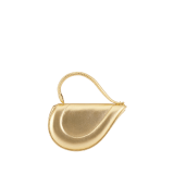 Serpenti Cuoricino mini top handle bag in royal ruby calf leather with royal ruby nappa leather lining. Captivating snake body-shaped top handle in gold-plated brass embellished with engraved scales; press-button closure. SRN-Cuoricino-1366XS image 4