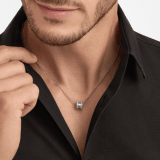 B.zero1 necklace with 18 kt white gold chain and 18 kt white gold pendant set with pavé diamonds on the edges. 362394 image 1