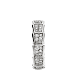 Serpenti Viper band ring in 18 kt white gold, set with full pavé diamonds. AN857940 image 2