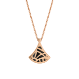 Collana con pendente Divas' Dream in oro rosa 18 kt con onice e diamante. 360173 image 4