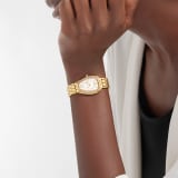 Serpenti Seduttori watch with 18 kt yellow gold case, 18 kt yellow gold bracelet, 18 kt yellow gold bezel set with diamonds and a white silver opaline dial. 103147 image 1