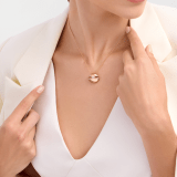 Bvlgari Cabochon 18 kt rose gold necklace set with demi pavé diamonds 361447 image 1