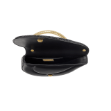 Serpenti Cuore 1968 top handle bag with gold Neige Pavé Crystals applied on a suede base and bright travertino nappa internal lining. Captivating snake body-shaped top handle in gold-plated brass embellished with engraved scales and zirconia eyes; press-button closure. SRN-001-1326S-CRYS image 3