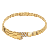 Bvlgari Tubogas 不對稱項鍊，採用 18K 黃金，飾以半密鑲鑽石，搭配滑動式扣環。 362515 image 1