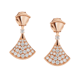 DIVAS' DREAM earrings in 18 kt rose gold set with a diamond and pavé diamonds. 351054 image 1