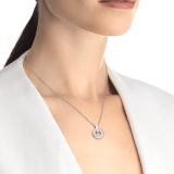 BVLGARI BVLGARI Openwork 18 kt white gold necklace set with full pavé diamonds on the pendant 357938 image 4
