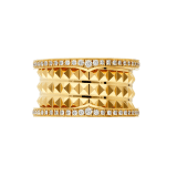 Anello a quattro fasce B.zero1 Rock in oro giallo 18 kt con pavé di diamanti lungo i lati e spirale con borchie. AN859026 image 3