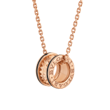 B.zero1 Rock necklace with 18 kt rose gold pendant with studded spiral, black ceramic inserts on the edges and 18 kt rose gold chain 358054 image 1