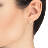 BVLGARI BVLGARI Openwork 18 kt rose gold earrings set with full pavé diamonds 357318 image 4