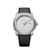 Octo Roma Automatic watch with mechanical manufacture movement, automatic winding, satin-brushed and polished stainless steel case and interchangeable bracelet, white Clous de Paris dial. Water resistant up to 100 meters 103738 image 6