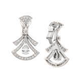Divas' Dream 18 kt white gold openwork earrings set with two pear-shaped diamonds (1.40 ct), two round brilliant-cut diamonds (0.30 ct) and pavé diamonds (1.18 ct) 358221 image 3