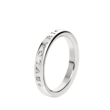 Fedi wedding band in platinum with thin BVLGARI logo engraving. AN858268 image 1