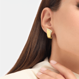 Bvlgari Tubogas asymmetric 18 kt yellow gold hoop earrings set with demi pavé diamonds 362521 image 1