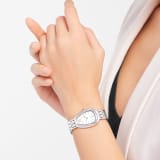 Serpenti Seduttori watch in stainless steel case and bracelet, stainless steel bezel set with diamonds and white silver opaline dial 103361 image 2