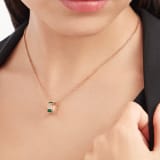 Serpenti Viper 18 kt rose gold necklace set with malachite elements and pavé diamonds (0.21 ct) on the pendant 355958 image 2