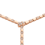 Collana sottile Serpenti Viper in oro rosa 18 kt con semi-pavé di diamanti. 353037 image 2