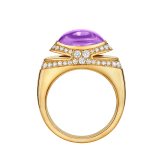 Bvlgari Cabochon 18 kt yellow gold ring set with a cabochon-cut amethyst and demi-pavé diamonds AN860774 image 4