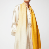 Lettere Maxi Shade stole in fine sun citrine yellow silk wool with dégradé effect. LETTEREMAXISHADE image 3