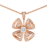 Fiorever 18 kt rose gold necklace set with a central diamond and pavé diamonds. 355885 image 3