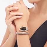 Serpenti Tubogas Uhr mit einfach geschwungenem Armband, Gehäuse und Armband aus 18 Karat Roségold und Edelstahl und mit schwarzem Opalin-Zifferblatt. SERPENTI-TUBOGAS-1T-BlackDial image 2