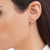 B.zero1 Design Legend 18 kt rose gold huggie hoop small earrings set with pavé diamonds on the spiral, interpreted by Zaha Hadid. 356131 image 4