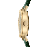 Bvlgari Bvlgari 50th Anniversary Limited Edition watch with 18 kt yellow gold case and bezel engraved with BVLGARI ROMA logo, Verde Alpi green marble dial, 12 diamond indexes and dark green alligator bracelet. Water-resistant up to 30 metres 104111 image 3