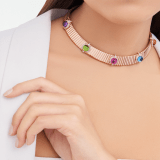 Bvlgari Tubogas 項鍊，採用 18K 玫瑰金，鑲飾蛋面型切割紫水晶、黃水晶、橄欖石、紅碧璽與藍色拓帕石，寶石周圍鑲飾密鑲鑽石。 360055 image 2