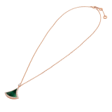 Divas' Dream pendant necklace in 18 kt rose gold set with a malachite insert and pavé diamonds. 358893 image 2