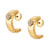 Bvlgari Tubogas 18 kt yellow gold hoop earrings set with pavé diamonds studs 362301 image 2