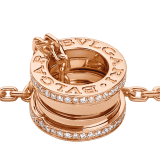 B.zero1 pendant necklace in 18 kt rose gold set with pavé diamonds 358346 image 3