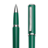 Bulgari rollerball pen in green resin with palladium finishes and Bulgari logo engraved on the octagonal cap 103732 image 3