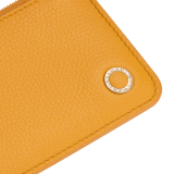 BULGARI BULGARI zipped card holder in soft, drummed, taupe quartz brown calf leather with crystal rose nappa leather interior. Zip fastening with iconic light gold-plated zip puller. ZIP-CC-HOLD-UVL image 5
