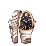Serpenti Tubogas single spiral watch in 18 kt rose gold and stainless steel case and bracelet, with black opaline dial. 102123 image 1
