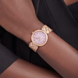 DIVAS' DREAM watch featuring a 18 kt rose gold case and bracelet set with brilliant-cut diamonds, pink opal dial and 12 diamond indexes. Water-resistant up to 30 meters 103647 image 1
