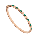 Serpenti Viper 18 kt rose gold thin bangle bracelet set with malachite elements BR858709 image 1