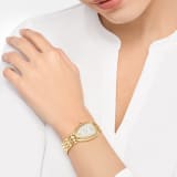Serpenti Seduttori watch with 18 kt yellow gold case, 18 kt yellow gold bracelet, 18 kt yellow gold bezel set with diamonds and a white silver opaline dial. 103147 image 2