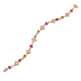 DIVAS' DREAM 18 kt rose gold bracelet set with coloured gemstones and pavé diamonds BR858404 image 2