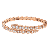 Serpenti Viper one-coil 18 kt rose gold bracelet set with full pavé diamonds BR860191 image 2