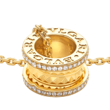 „B.zero1 Rock“ Halskette mit Anhänger aus 18 Karat Gelbgold mit Spirale mit Nieten und Diamant-Pavé an den Rändern sowie einer Kette aus 18 Karat Gelbgold 357885 image 3