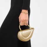 Serpenti Cuoricino mini top handle bag in royal ruby calf leather with royal ruby nappa leather lining. Captivating snake body-shaped top handle in gold-plated brass embellished with engraved scales; press-button closure. SRN-Cuoricino-1366XS image 1