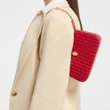 Serpenti Sugarloaf chain clutch in royal ruby Calla Matelassé calf leather with a quilted pattern, royal ruby nappa leather lining and a zipped closure. Captivating snakehead rivet in gold-plated brass. SSL-CHAINCLUTCH image 1
