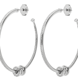 B.zero1 18 kt white gold large hoop earrings set with pavé diamonds on the spiral 357760 image 1