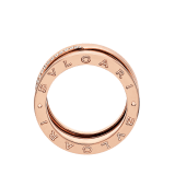 Anillo B.zero1 de tres bandas en oro rosa de 18 qt con demi pavé de diamantes en los bordes AN859412 image 2