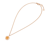 BULGARI BULGARI 18 kt rose gold necklace set with a mother-of-pearl insert and mandarin garnets on the pendant. 360054 image 2