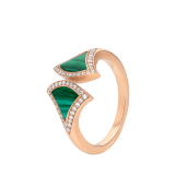 DIVAS' DREAM ring in 18 kt rose gold set with malachite elements and pavé diamonds. AN859679 image 1