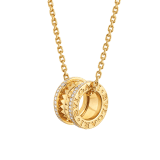 „B.zero1 Rock“ Halskette mit Anhänger aus 18 Karat Gelbgold mit Spirale mit Nieten und Diamant-Pavé an den Rändern sowie einer Kette aus 18 Karat Gelbgold 357885 image 1